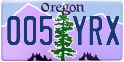 OR license plate 005YRX