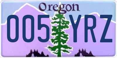OR license plate 005YRZ
