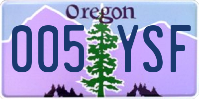 OR license plate 005YSF