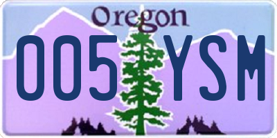 OR license plate 005YSM
