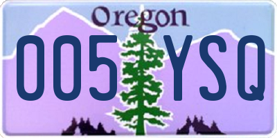 OR license plate 005YSQ