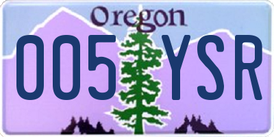 OR license plate 005YSR