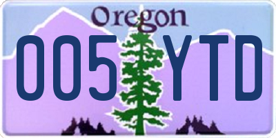 OR license plate 005YTD