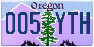 OR license plate 005YTH