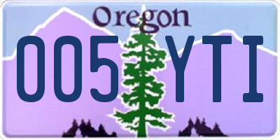OR license plate 005YTI