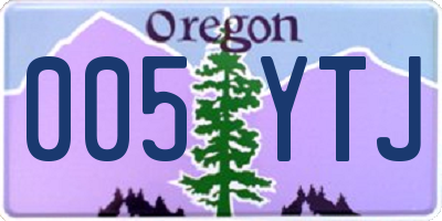 OR license plate 005YTJ