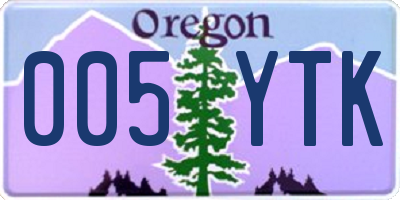 OR license plate 005YTK