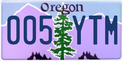 OR license plate 005YTM