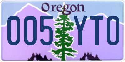 OR license plate 005YTO
