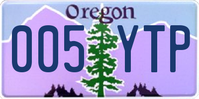 OR license plate 005YTP