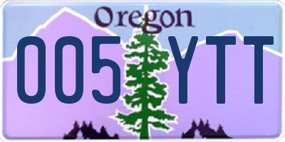 OR license plate 005YTT