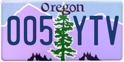 OR license plate 005YTV
