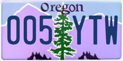 OR license plate 005YTW