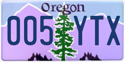 OR license plate 005YTX