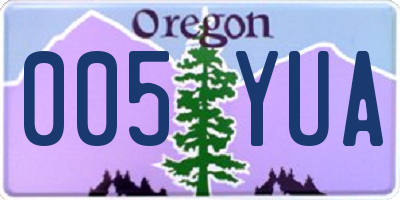 OR license plate 005YUA
