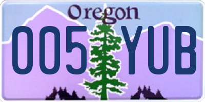OR license plate 005YUB
