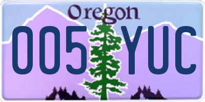 OR license plate 005YUC