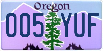 OR license plate 005YUF