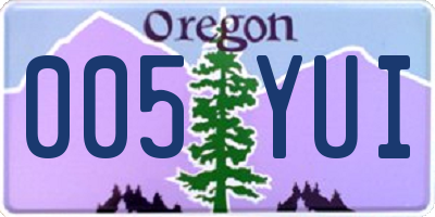 OR license plate 005YUI