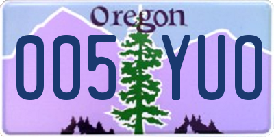 OR license plate 005YUO
