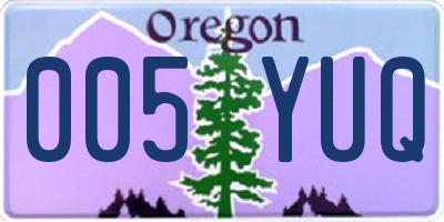 OR license plate 005YUQ