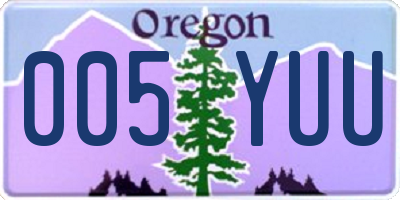 OR license plate 005YUU