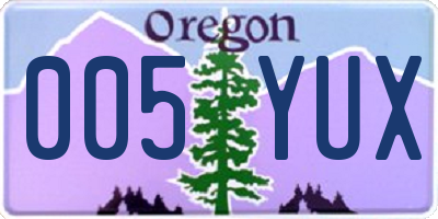 OR license plate 005YUX