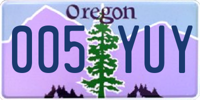 OR license plate 005YUY