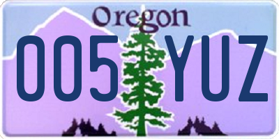 OR license plate 005YUZ