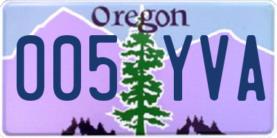 OR license plate 005YVA