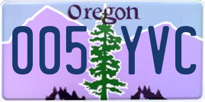 OR license plate 005YVC