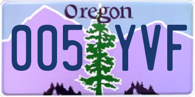 OR license plate 005YVF