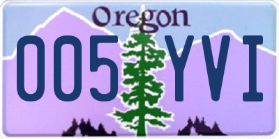 OR license plate 005YVI