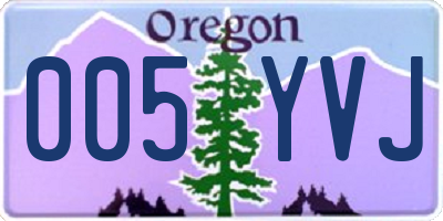 OR license plate 005YVJ