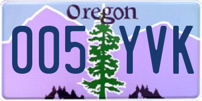 OR license plate 005YVK