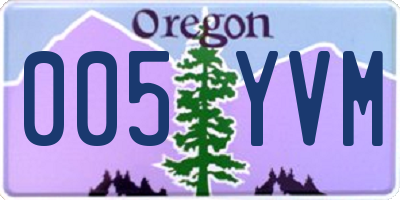 OR license plate 005YVM