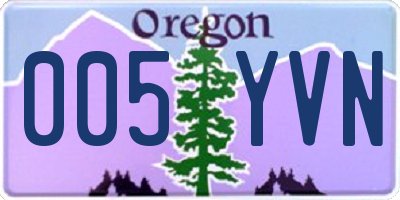 OR license plate 005YVN