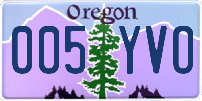 OR license plate 005YVO