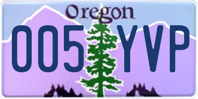OR license plate 005YVP