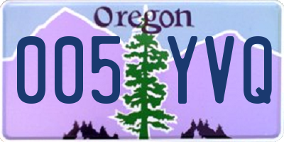 OR license plate 005YVQ