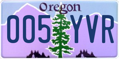 OR license plate 005YVR