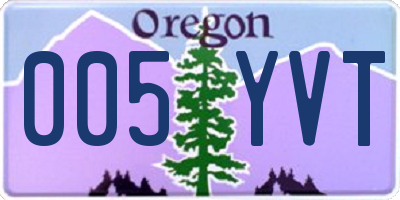 OR license plate 005YVT
