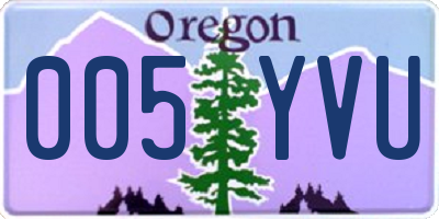 OR license plate 005YVU