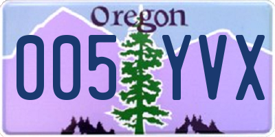 OR license plate 005YVX