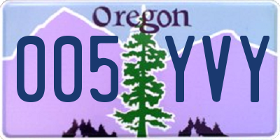 OR license plate 005YVY