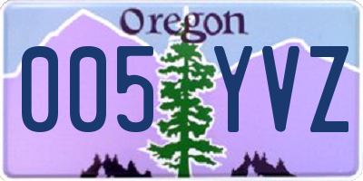 OR license plate 005YVZ
