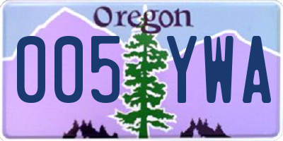 OR license plate 005YWA