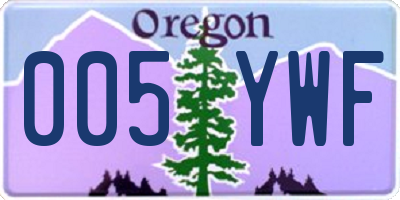 OR license plate 005YWF