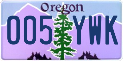 OR license plate 005YWK
