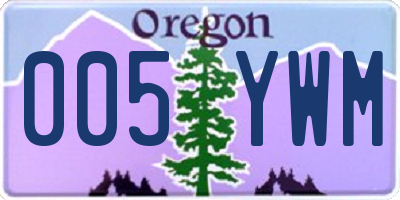 OR license plate 005YWM